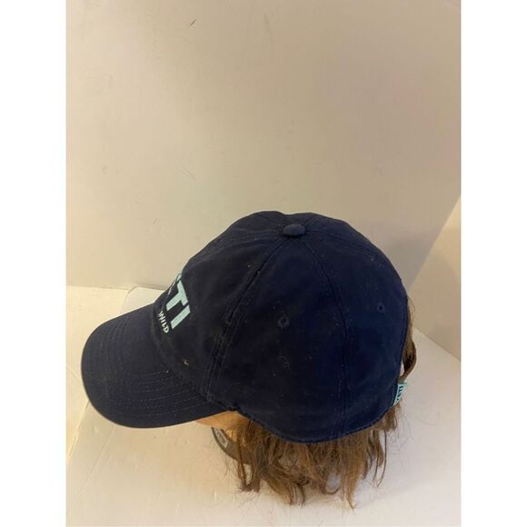 Yeti cooler baseball cap hat navy leather adjustable strap - Picture 3 of 6